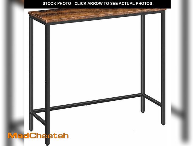 Lot 74-12768275 - Narrow Console Table, 33.9" Entryway Table Sofa Table or Hallway Table for Living Room, Rustic Brown...