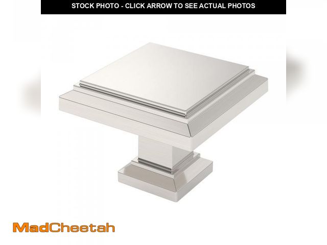 Lot 74-12432577 - Alzassbg 10 Pack Brushed Satin Nickel Cabinet Knobs, 1.3 Inch(32mm) Square Kitchen Cabinet Hardware ...