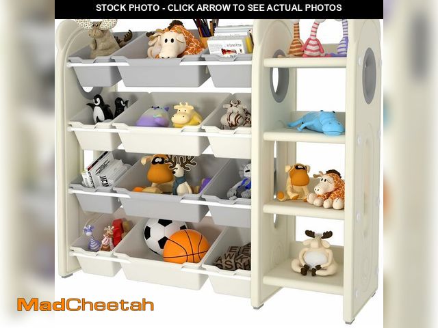 Lot 74-12695732 - LulliSpace Kids Toy Storage Organizer with 12 Removable Plastic Bins, Modern Toy Organizer Kids Book...