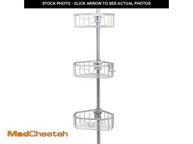 Lot 74-12784353 - *SCUFFED* Zenna Home Tension Pole Corner Rust Resistant Shower Caddy in Satin Chrome *SCUFFED*  - US...
