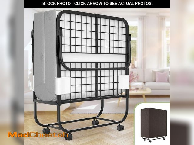 Lot 74-12694811 - Unikito Folding Bed with Mattress for Adults, 75" x 31" Cot Size Portable Rollaway Guest Bed with Me...