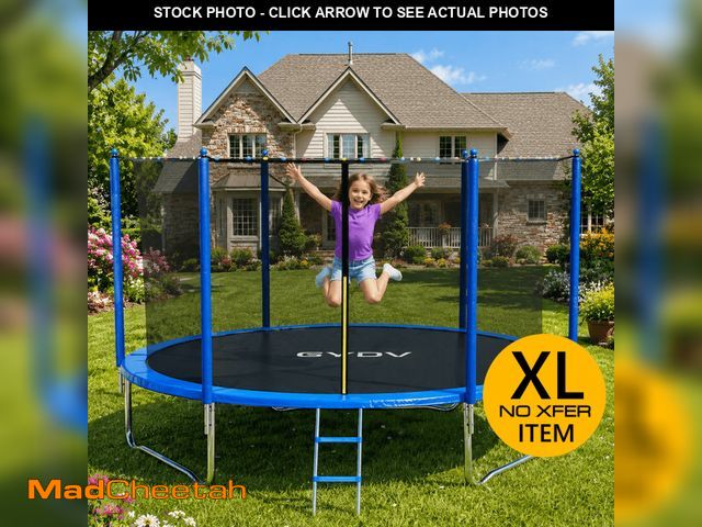 Lot 74-14216501 - GVDV Outdoor Trampoline, 10' Backyard Recreational Trampoline with Enclosure for Kids &amp; Adults -...