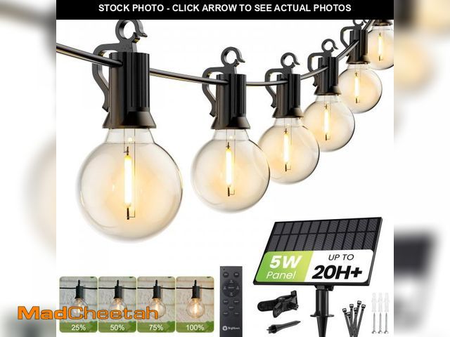 Lot 74-12048133 - Brightown String Lights Outdoor Waterproof with Remote Cable Ties, 108FT G40 Patio Lights with 50 LE...