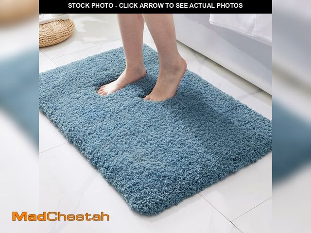 Lot 74-12437504 - ILANGO Blue Bathroom Rugs 24" Ãâ 17" Small Non Slip &amp; Super Absorbent Extra Thick Soft, Washa...