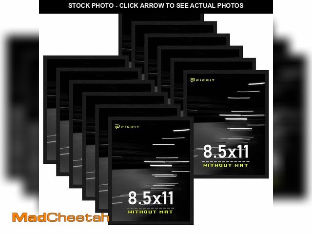 Lot 74-14271205 - Picrit 8.5 by 11 Picture Frame Set of 12, Classic Modern Textured Black Collage Gallery Wall Set 8.5...