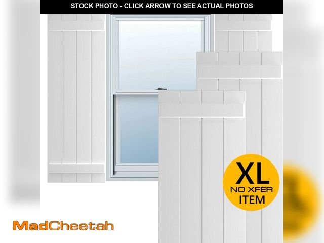 Lot 74-13067984 - Ekena Millwork 21 1/2"W x 69"H True Fit PVC Four Board Joined Board-n-Batten Shutters, White (Per Pa...