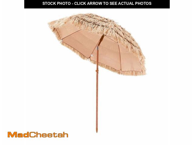 Lot 74-12686122 - Tiki Umbrella 6ft Thatched Patio Umbrella - Outdoor Beach Poolside Shade - Adjustable Tilt - Easy As...