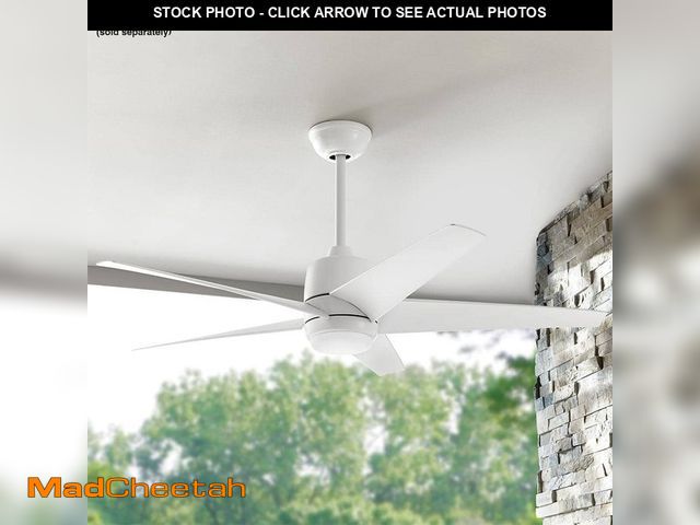 Lot 74-14113478 - Hampton Bay Mena 54 in. White Color Changing Integrated LED Indoor/Outdoor Matte Black Ceiling Fan w...