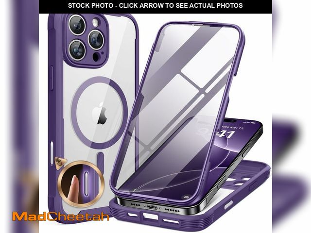 Lot 74-14299793 - Miracase Magnetic for iPhone 16 Pro Case Full-Body Phone with Built-in Glass Screen Protector, [Comp...