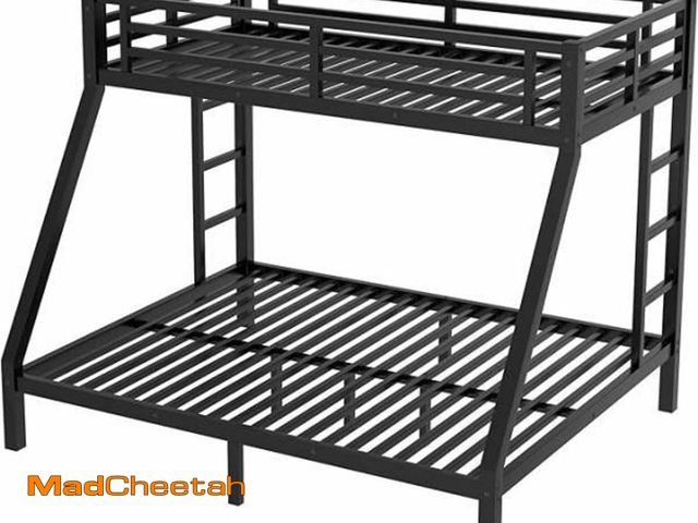 Lot 74-12080185 - Metal Twin XL Over Queen Bunk Bed, Space-Saving Design for Teens and Adults, Noise Reduction, No Box...
