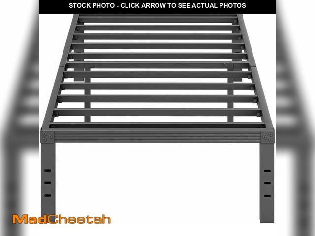 Lot 74-12828319 - (MISSING HARDWARE) ZIYOO Twin Bed Frames with Heavy Duty Steel Slat, 16 Inches Platform Bed Frame, N...