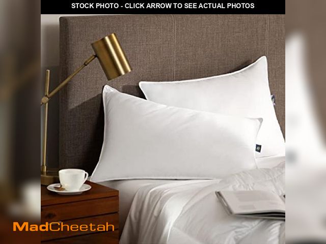 Lot 74-12449087 - Serta Down Illusion Soft Hypoallergenic Medium/Firm Bed Pillows for Side, Stomach or Back Sleepers (...