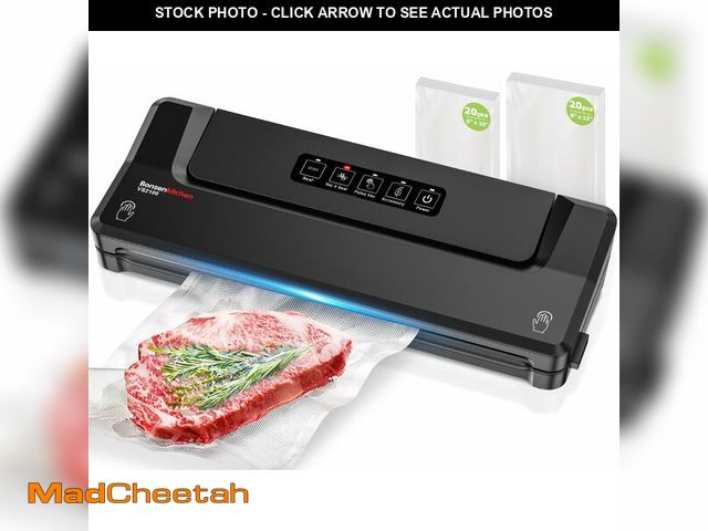 Lot 74-12698960 - Bonsenkitchen Vacuum Sealer Machine with 40 Bags | Compact Food Sealer for Kitchen Storage &amp; Mea...