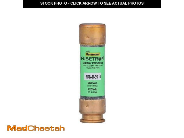 Lot 74-14277623 - Cooper Bussmann FRN Series 35 Amp Brass Time-Delay Fuse Cartridges (2-Pack) - UNUSED