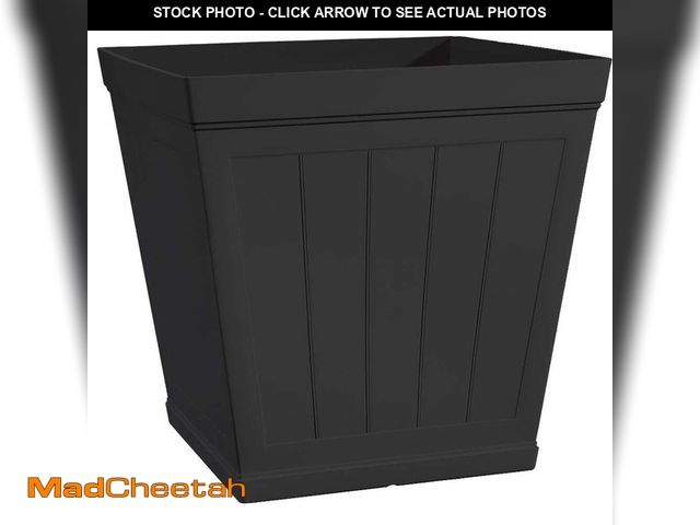 Lot 74-13782984 - CHG CLASSIC HOME &amp; GARDEN Hanover Medium Black Resin Self-Watering Square Planter and All Weathe...