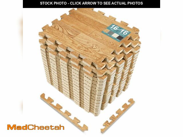 Lot 74-14385316 - Sorbus Wood Grain Floor Mats Foam Interlocking Mats Each Tile 1 Square Foot 3/8-Inch Thick Flooring ...