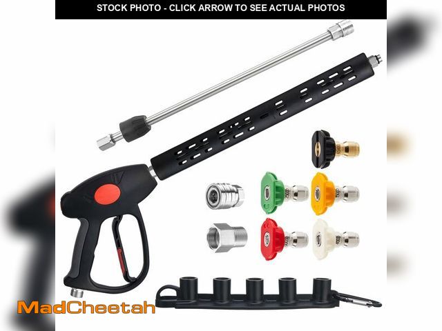 Lot 74-12439018 - M MINGLE Replacement Pressure Washer Gun with Extension Wand, M22 15mm or M22 14mm Fitting, 5 Nozzle...