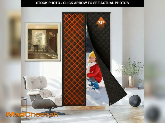 Lot 74-14428489 - LCGOD Reversible Magnetic Thermal Door Curtain 32x80 Inch Winter - USED