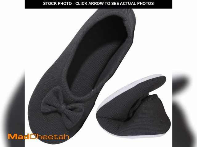 Lot 74-12314619 - Urbancolor Women's Washable Memory Foam Ballerina Slippers Light Weight Terry Cloth House Shoes/Stre...