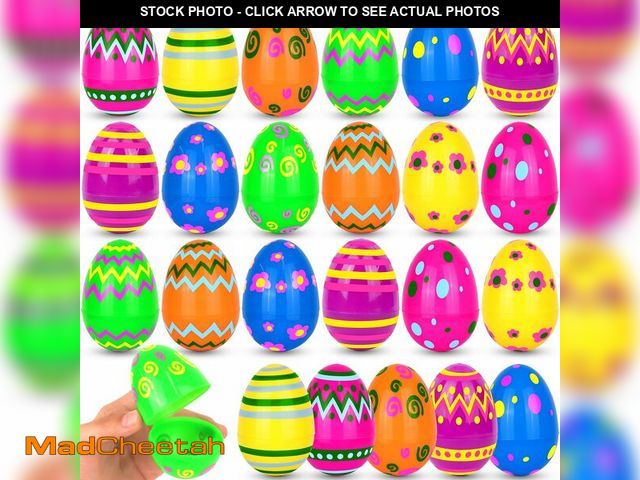 Lot 74-13628119 - NAWITDA 24 Pack 2.4 Inch Plastic Printed Easter Eggs, Empty Fillable Eggs Bulk for Easter Egg Hunt, ...