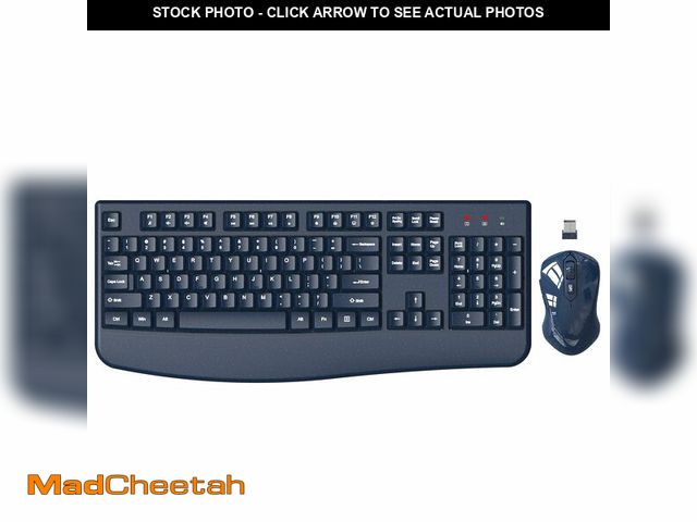 Lot 74-13631914 - Wireless Keyboard and Mouse Combo, EDJO 2.4G Full-Sized Ergonomic Computer Keyboard with Wrist Rest ...