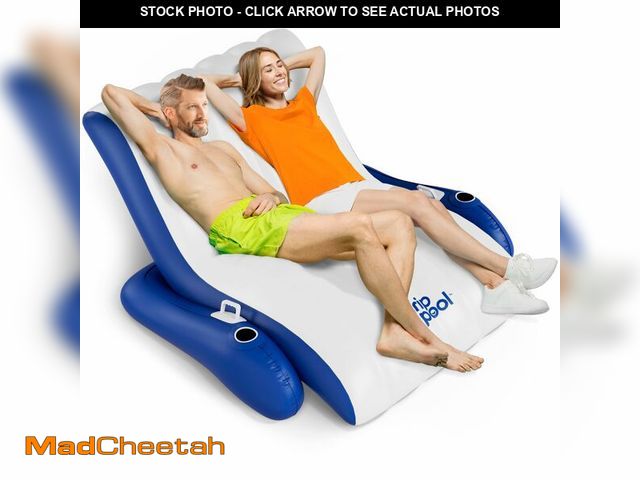 Lot 74-12453877 - Giant Luxury Pool Float Recliner Chair for 1-2 Adults, Extra Large Heavy Duty Inflatable Pool Floats...