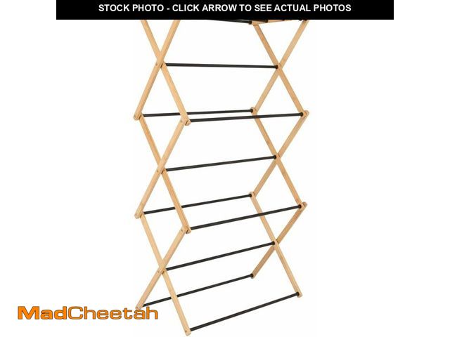 Lot 74-12664377 - Household Essentials Bamboo Folding Clothes Drying Rack, Compact Upscale Laundry Rack with 13 Coated...