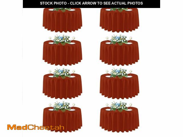 Lot 74-12977491 - sancua Thanksgiving Round Tablecloth 90 Inch Diameter, 8 Pack Burnt Orange Circle Polyester Fabric F...