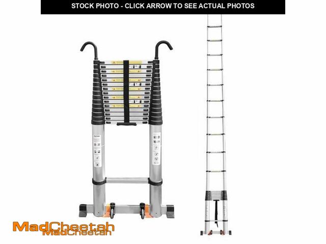 Lot 74-12084121 - JADDUO Telescoping Ladder,22.9 FT Extension Ladder,Aluminum Lightweight Telescopic Ladder with 2 Tri...