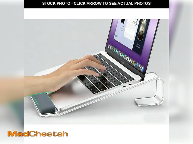Lot 74-13721565 - Wymexen Clear Acrylic Laptop Stand with Detachable Wrist Rest - Ergonomic Computer Riser for 10-20 i...