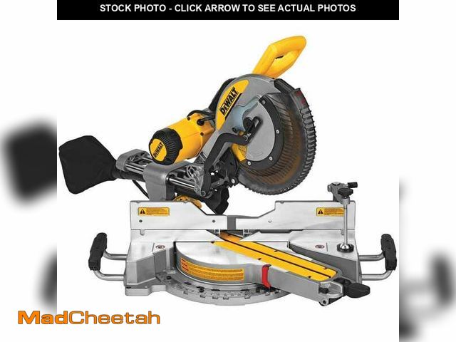 Lot 74-13678503 - DEWALT 15 Amp Corded 12 in. Double Bevel Sliding Compound Miter Saw, Blade Wrench and Material Clamp...