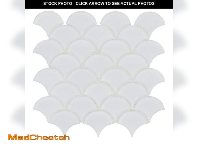Lot 74-13784864 - MSI Retro Bianco Scallop 10 in. x 13 in. x 0.24 in. Glossy Porcelain Mosaic Kitchen &amp; Bath Wall ...