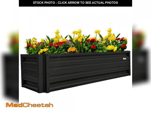 Lot 74-12031994 - ALL METAL WORKS 24 inch by 72 inch Rectangle Stealth Black Metal Planter Box - UNUSED