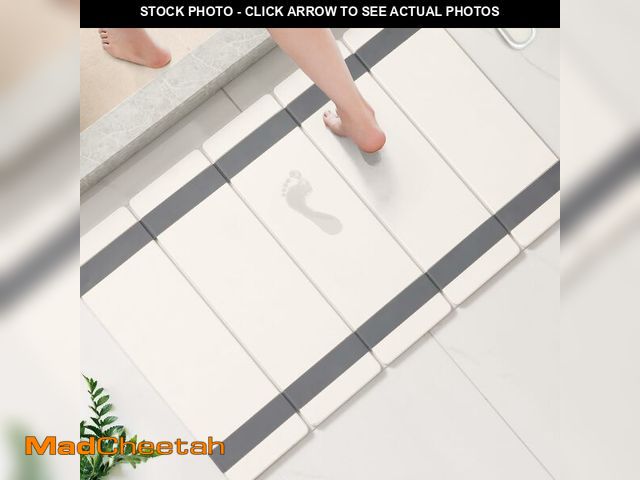 Lot 74-12718705 - WALL QMER Stone Bath Mat, Super Big, 20"x32", Foldable, Multifunctional, White Bathroom Mat for Show...
