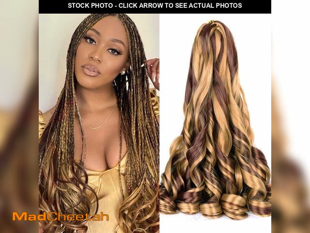 Lot 74-14046612 - Curly Braiding Hair 8 packs Spanish Curly Crochet Hair P27/33 Bouncy Braiding Hair Extensions 24 Inc...
