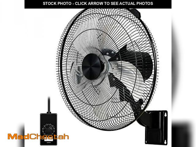 Lot 74-12510486 - Simple Deluxe 18 Inch Household Commercial Wall Mount Fan 90 Degree Horizontal Oscillation, 5 Speed ...
