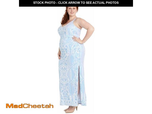 Lot 74-12762226 - MORGAN AND CO. Juniors Long Sequined Gown W/Sweetheart Neckline Blue (18)  - UNUSED