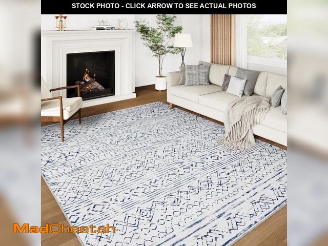 Lot 74-12402914 - SIXHOME 9'x12' Area Rugs for Living Room Washable Large Carpet for Bedroom Dining Room Moroccan Boho...