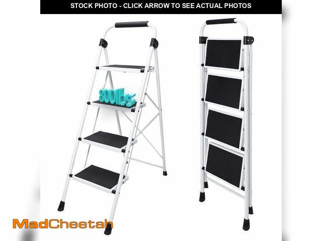 Lot 74-13774183 - CONCETTA 48 Inch Iron Stepstool, 4 Folding Stepstool with Non-Slip Pedals and Comfortable Handrails,...