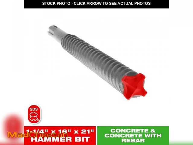 Lot 74-12464295 - DIABLO 1-1/4 in. x 16 in. x 21 in. Rebar Demon SDS-Max 4-Cutter Full Carbide Head Hammer Drill Bit -...