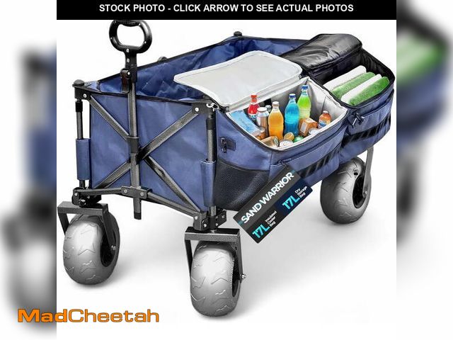 Lot 74-13778073 - Rangland Beach Wagon with Removable Cooler and Big Air Wheels for Sand, All-Terrain Heavy Duty Foldi...