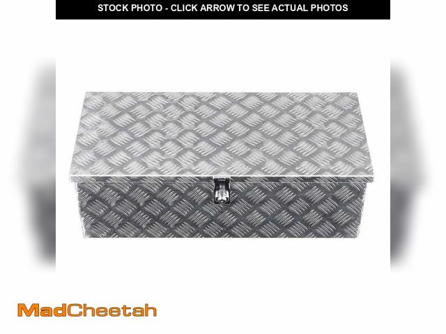 Lot 74-14280427 - SKYSHALO Side Truck Tool Box in Heavy Duty Aluminum 30 in. Stripes Plated Silver - UNUSED
