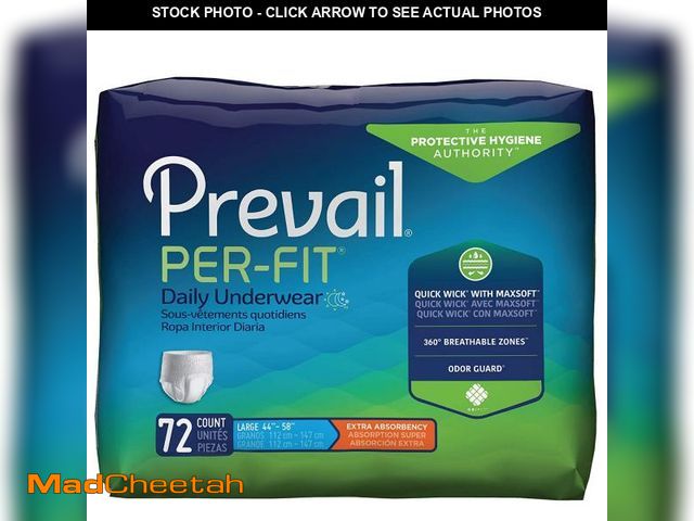 Lot 74-12102204 - Prevail Per-Fit Extra Absorbency Incontinence Underwear, Large, 18-Count (Pack of 4) - UNUSED