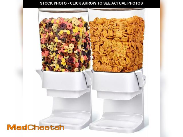 Lot 74-14057881 - Cereal Dispenser Countertop 2pcs,5.5L Cereal Containers Storage Dispenser for Pantry,Dry Food Storag...