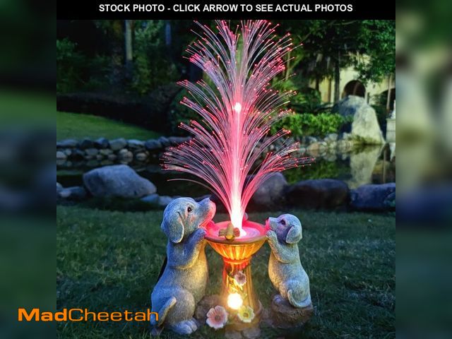 Lot 74-13964728 - RCTTICUU Solar Dog Statues Garden Decor with LED Lights -Resin Dogs Figurines Lights and Colour Chan...