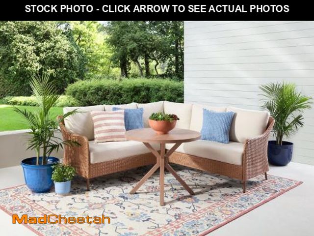 Lot 74-12406772 - Mainstays Chelsea Patio Sectional Set - Beige - UNUSED