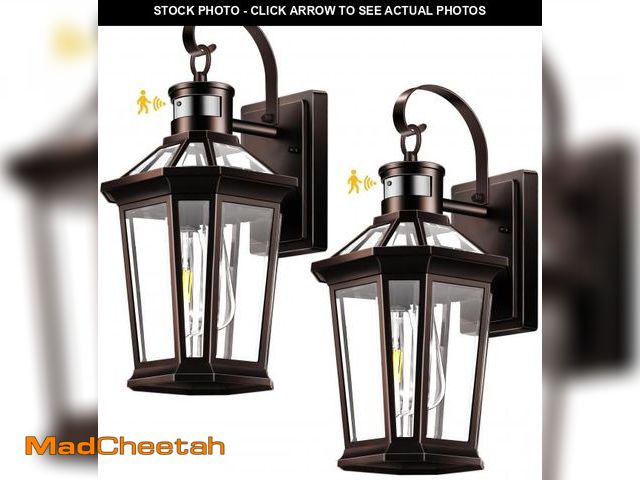 Lot 74-12222084 - VIANIS Motion Sensor Outdoor Lights, 2 Packs Oil Rubbed Bronze Dusk to Dawn Outdoor Wall Lights Exte...