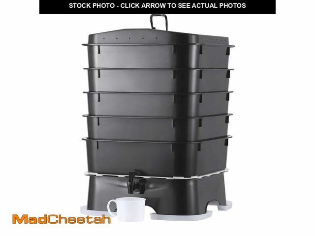 Lot 74-13060654 - (BASE IS CRACKED ) VEVOR 5-Tray Worm Composter, 50 L Worm Compost Bin Outdoor and Indoor, Sustainabl...
