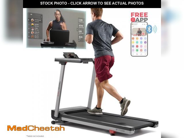 Lot 74-12106435 - Sunny Health &amp; Fitness Foldable Auto Incline Exercise Treadmill - USED