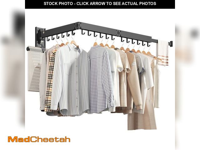 Lot 74-14483178 - ZdwCyl Wall Mounted Clothes Hanger,Clothes Drying Rack,Laundry Drying Rack,Drying Rack Clothing,Laun...